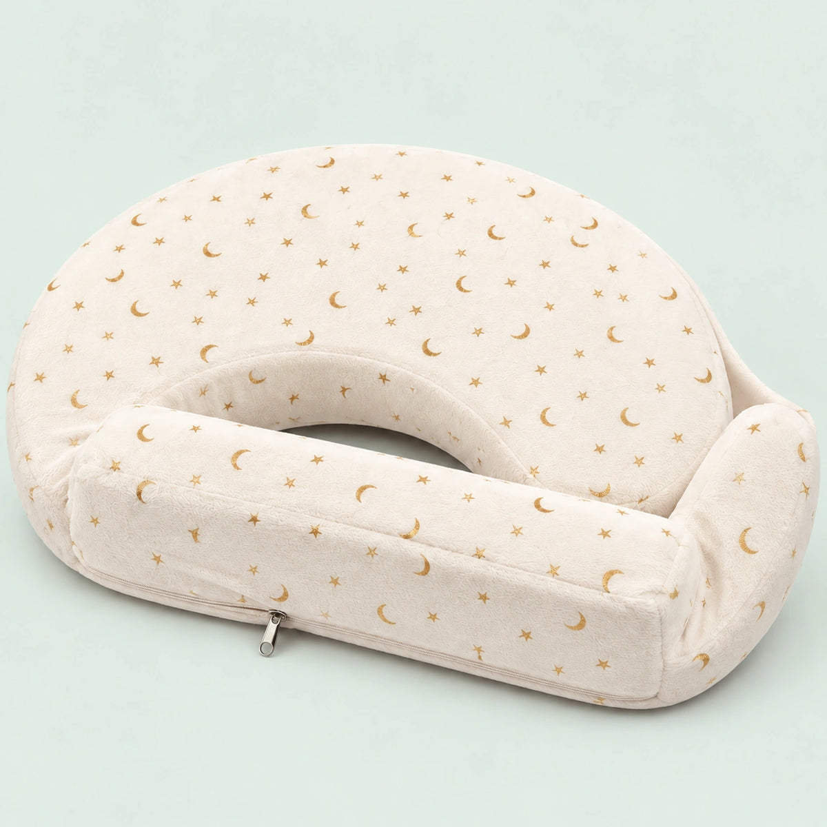 Lullaby Baby Care Premium Feeding Pillow for Newborn Baby | Breastfeeding Nursing Support Cushion | Baby Feeding Cushion with Removable Cover | Moon & Star Print