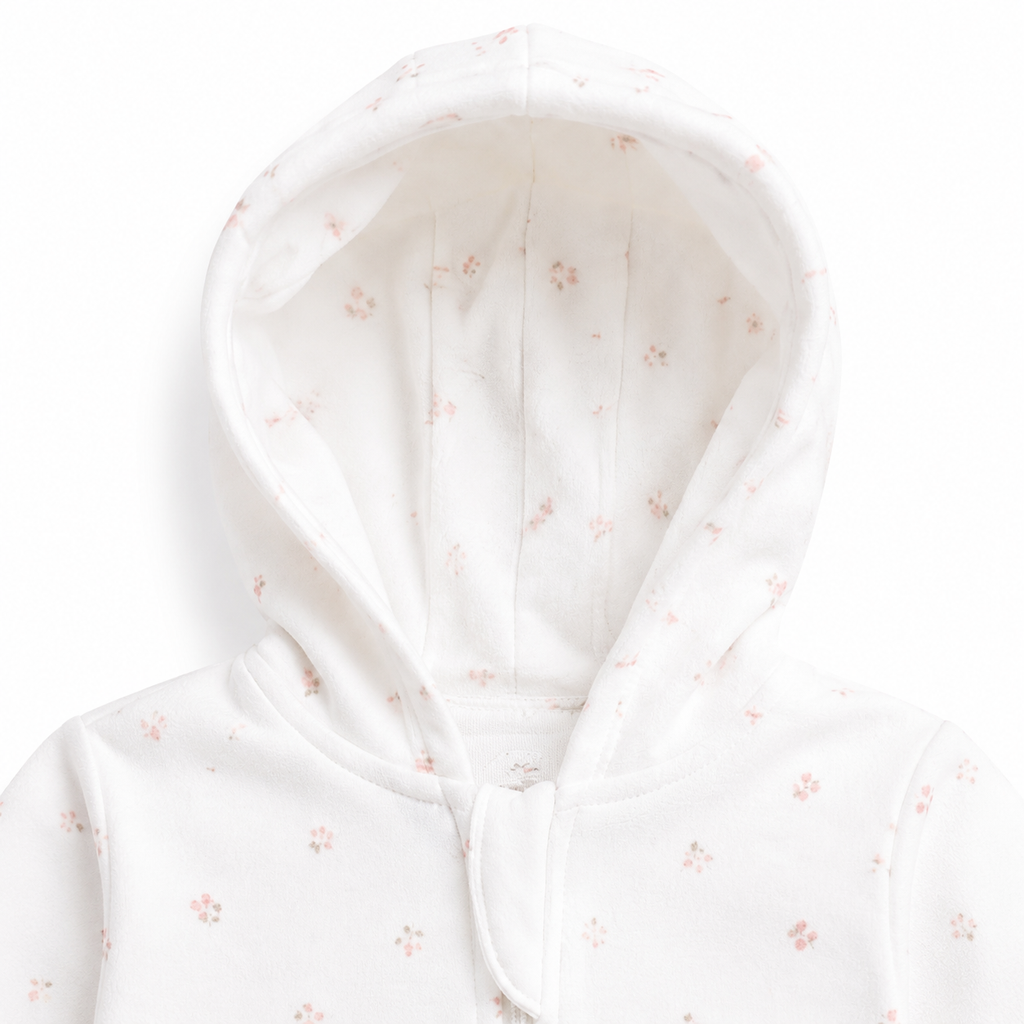 Baby Hooded Zip Sleepsuit – (0-3 Months)
