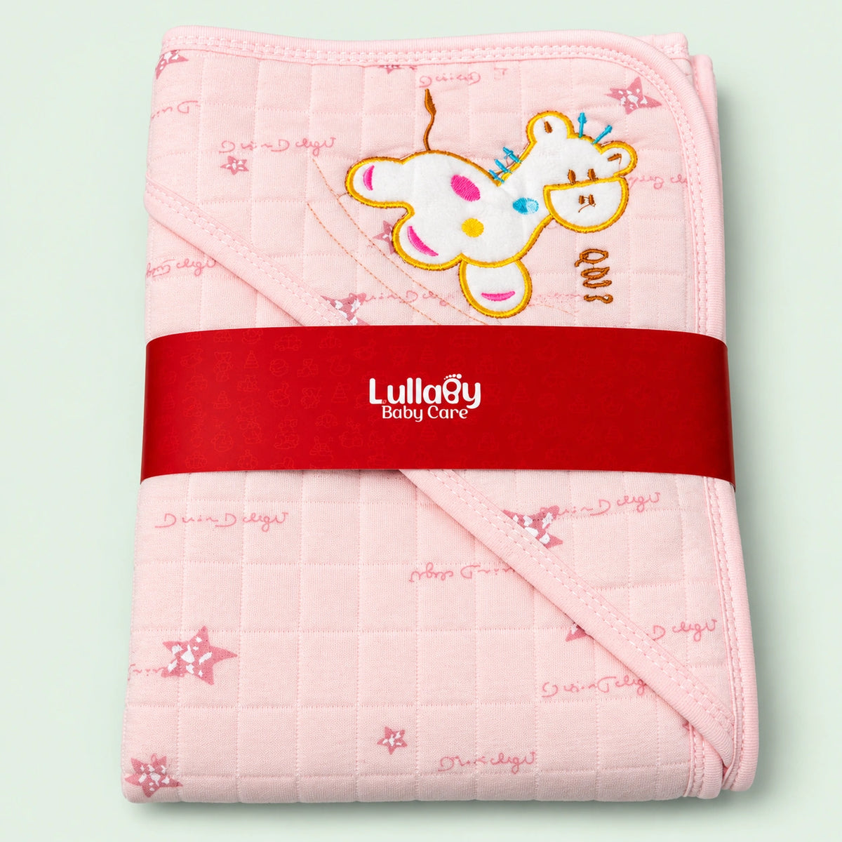 Muslin Hooded Receiving Towel – Cute Giraffe & Star Print | Soft & Cozy Baby Wrap