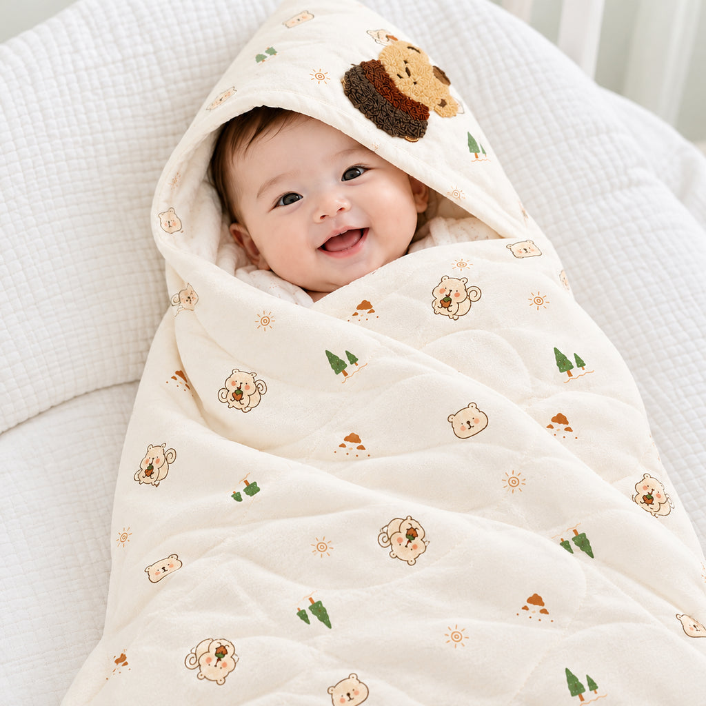 Premium Wrapper | Baby Blanket|Teddy & Woodland
