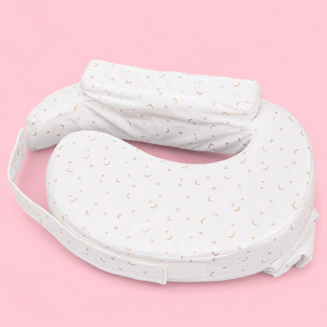 Premium Feeding Pillow for Newborn Baby | Breastfeeding Nursing Support Cushion | Baby Feeding Cushion with Removable Cover | Moon & Star Print