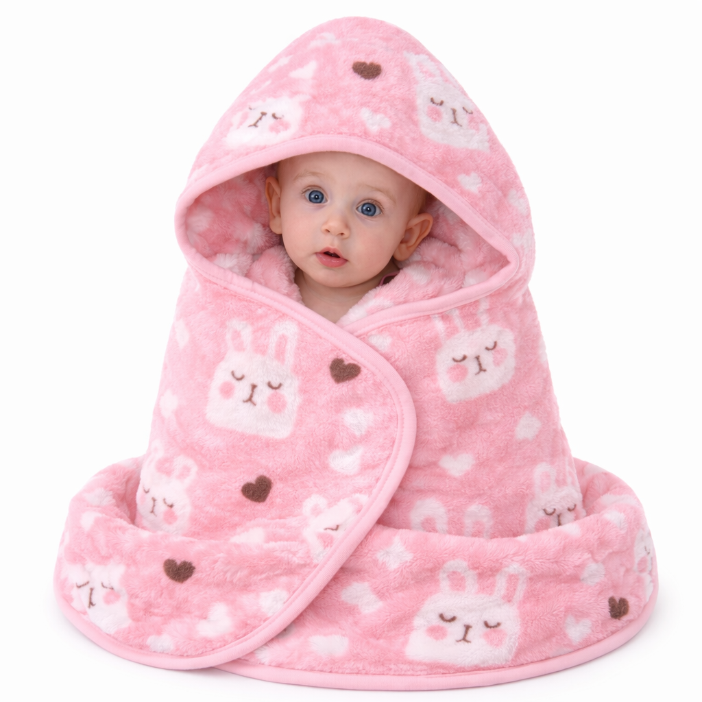 Ultra Soft Baby Hooded Blanket Wrapper