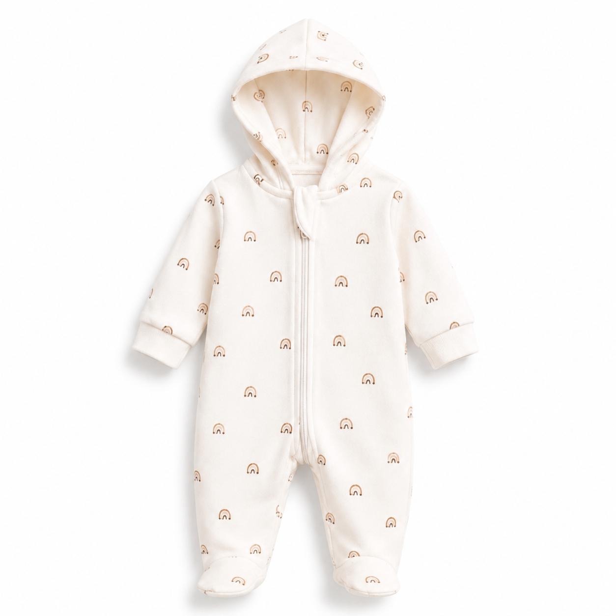 Baby Hooded Zip Sleepsuit – (0-3 Months)