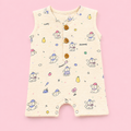 Muslin Cotton Baby Romper | Sleeveless | Dog Print