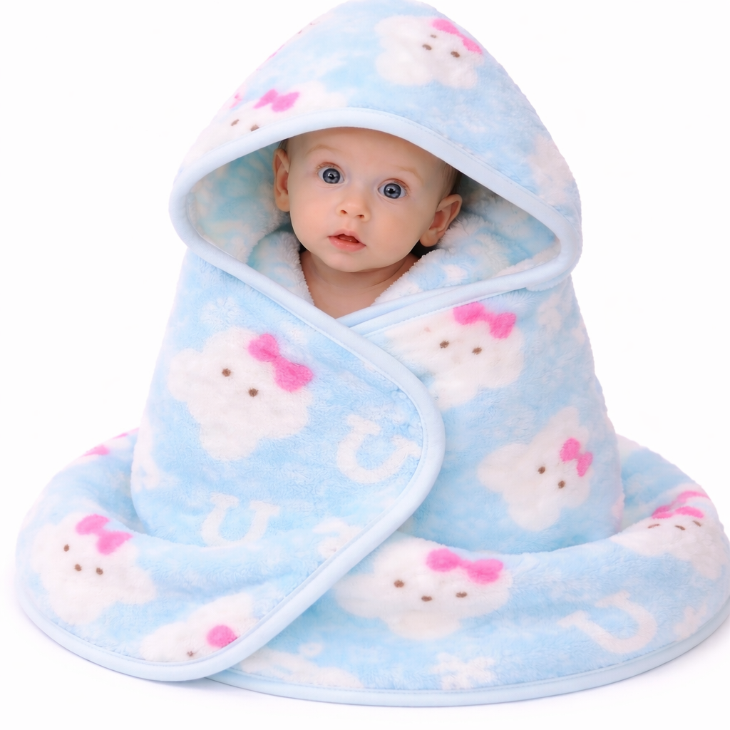 Ultra Soft Baby Hooded Blanket Wrapper