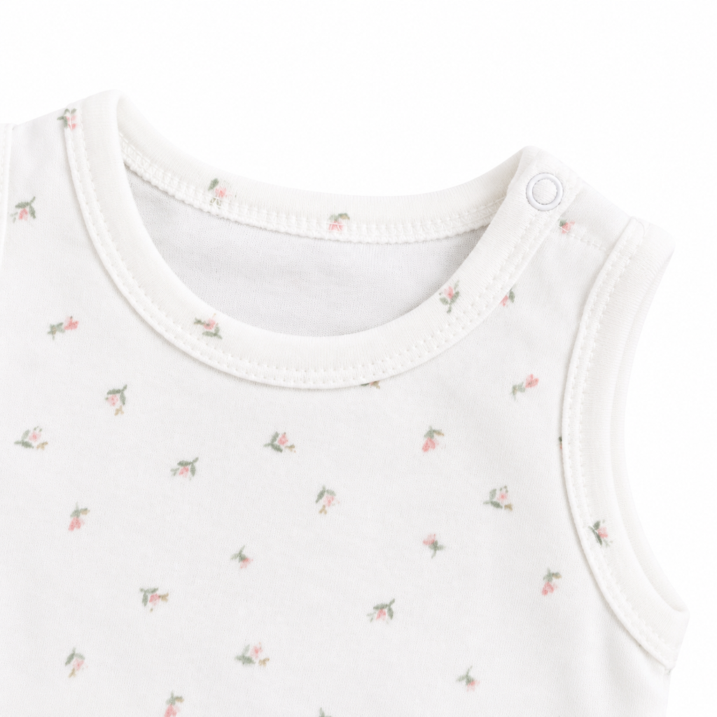 Baby Sleeveless Floral Onesie  –( 0-3 Months)