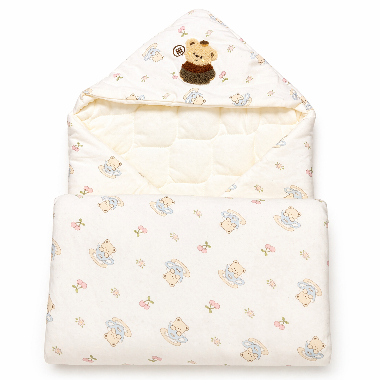 Premium Quilted Baby Wrapper with Hood – Ultra Soft & Warm