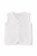 Newborn Cotton Sleeveless Vest – Front Open Basic (0–3 Months)