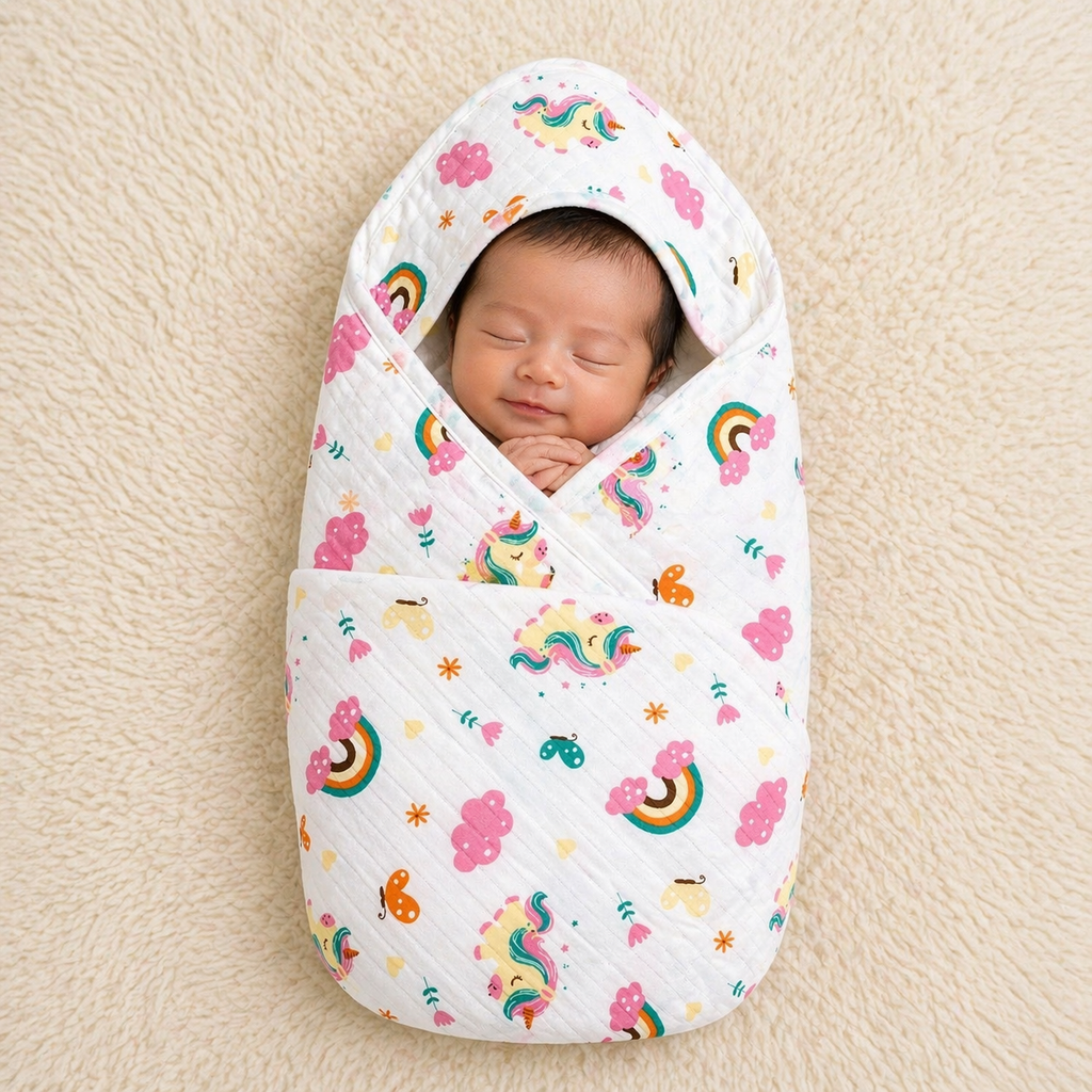 Muslin Hooded Baby Wrapper – Ultra Soft Swaddle Towel