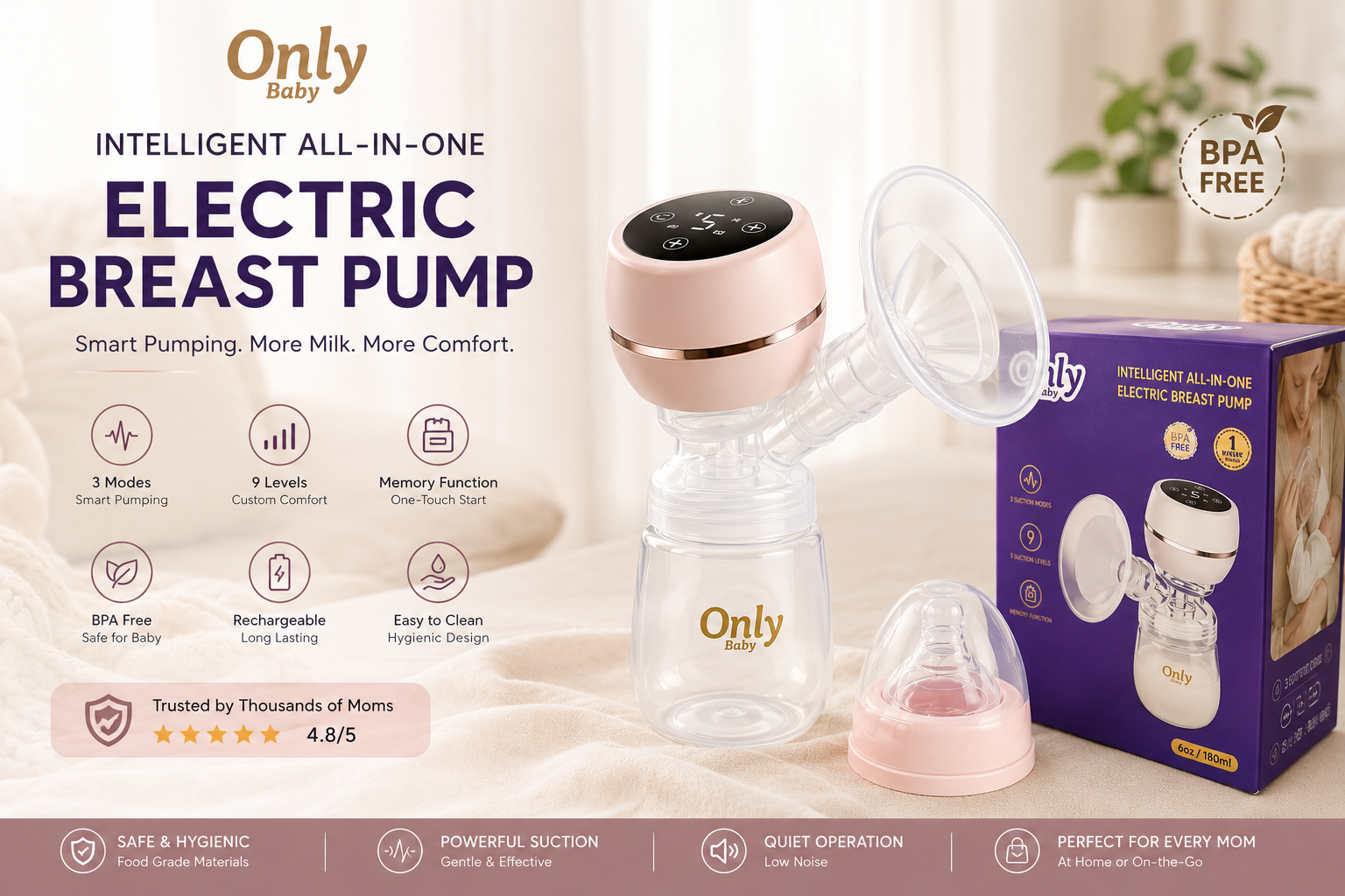 Only Baby Intelligent All-in-One Electric Breast Pump
