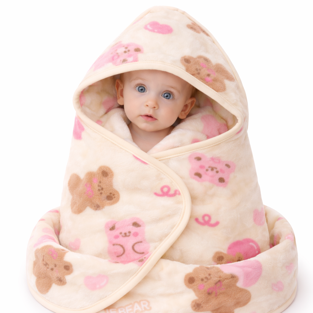 Ultra Soft Baby Hooded Blanket Wrapper
