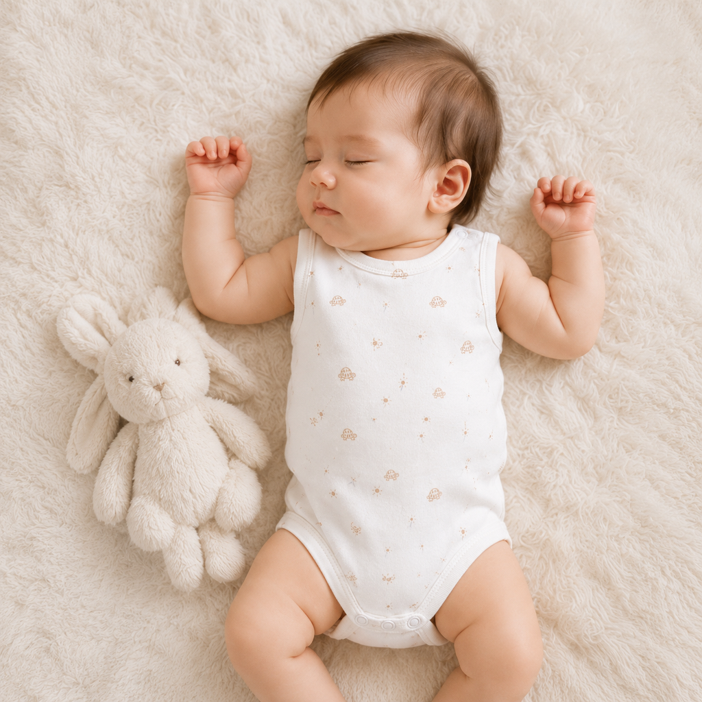 Baby Sleeveless Floral Onesie  –( 0-3 Months)