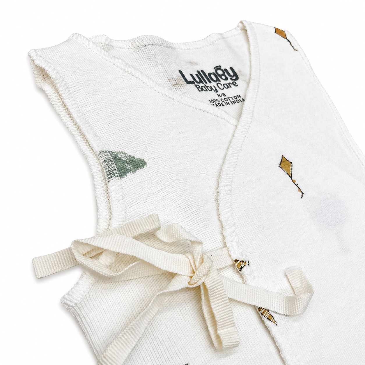 Newborn Baby Jabala Set (0 Month) – Soft Cotton Tie-Up Vest (Pack of 5)