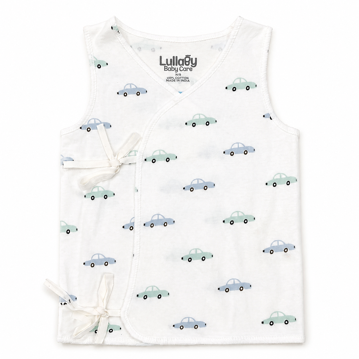 Newborn Baby Jabala Set (0 Month) – Soft Cotton Tie-Up Vest (Pack of 5)