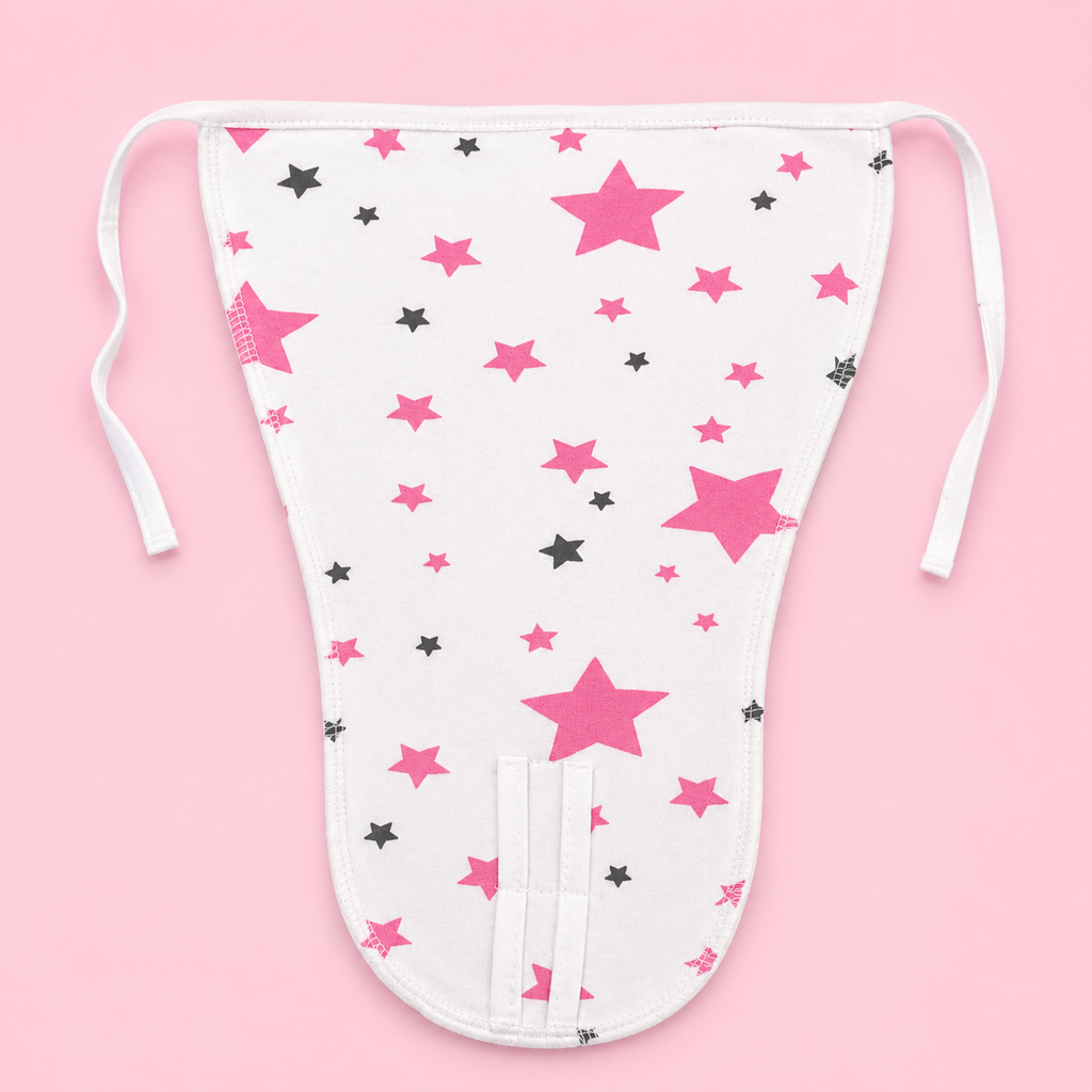 Muslin Nappies | Tie - up | Pink star