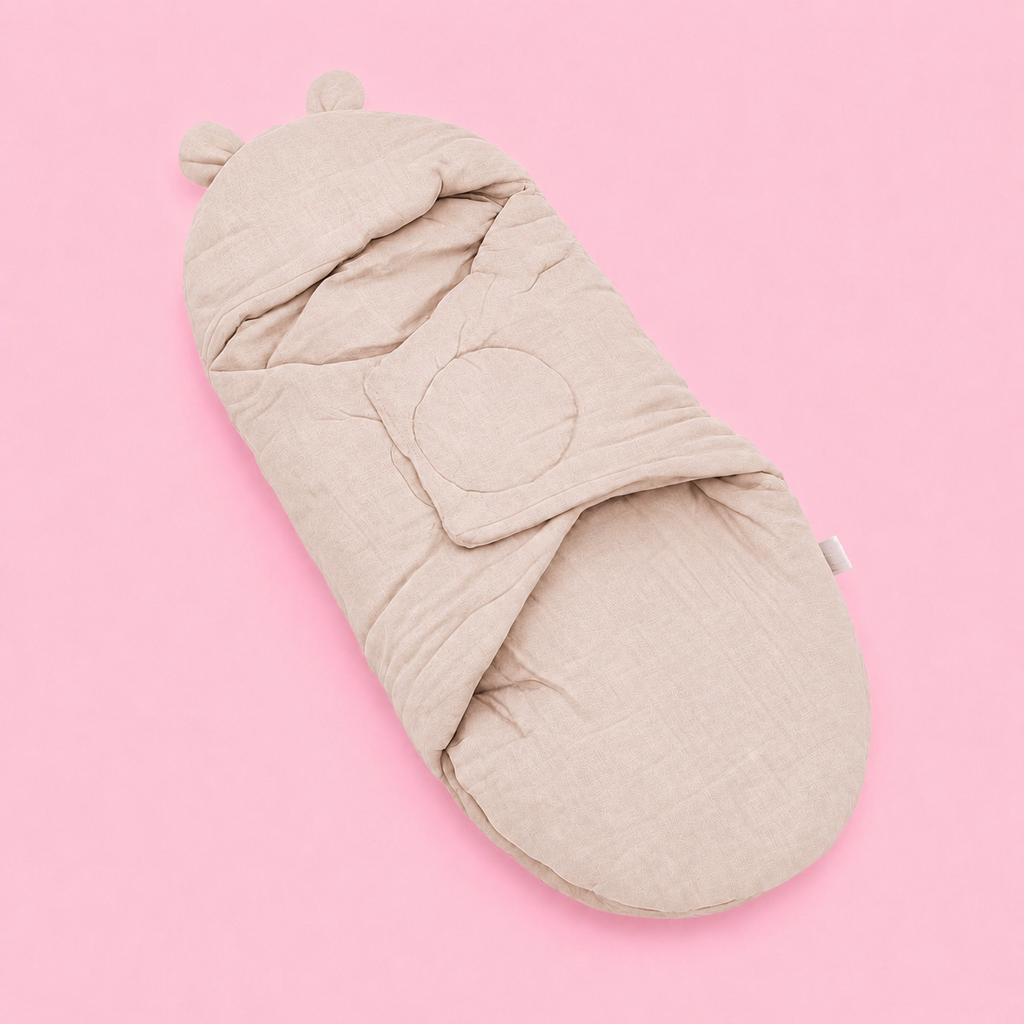 Muslin swaddle wrapper | Plain Colours | Crinkled Muslin | Cream