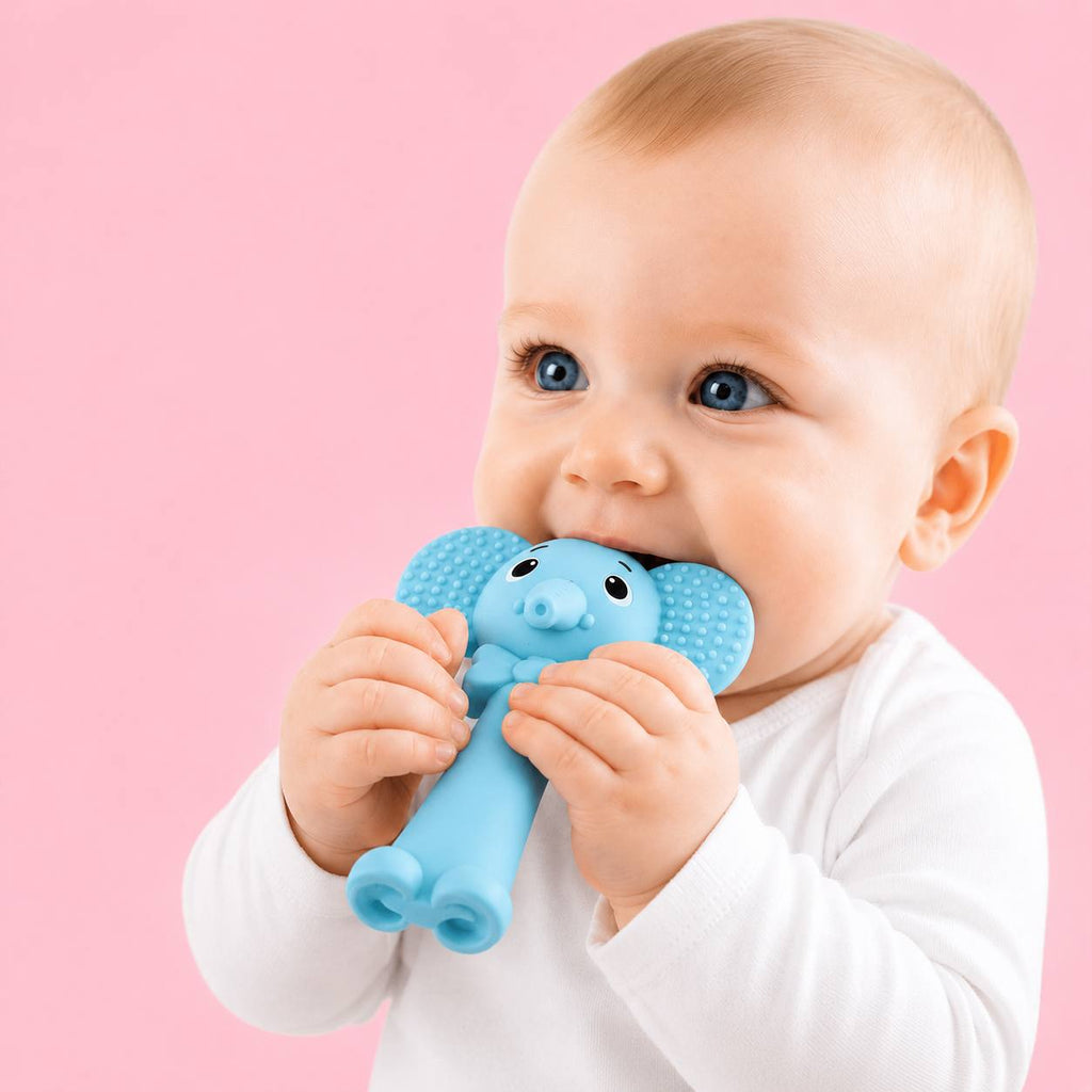 Elephant Silicone Baby Teether Toy – BPA Free Blue
