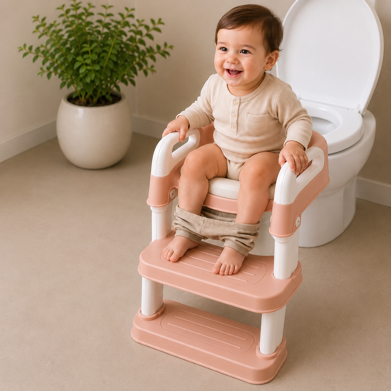 Baybee Toddler Toilet Trainer Seat with Ladder