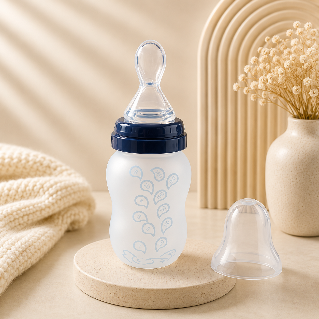 2 in 1 Silicone Feeding Bottle(180ML)