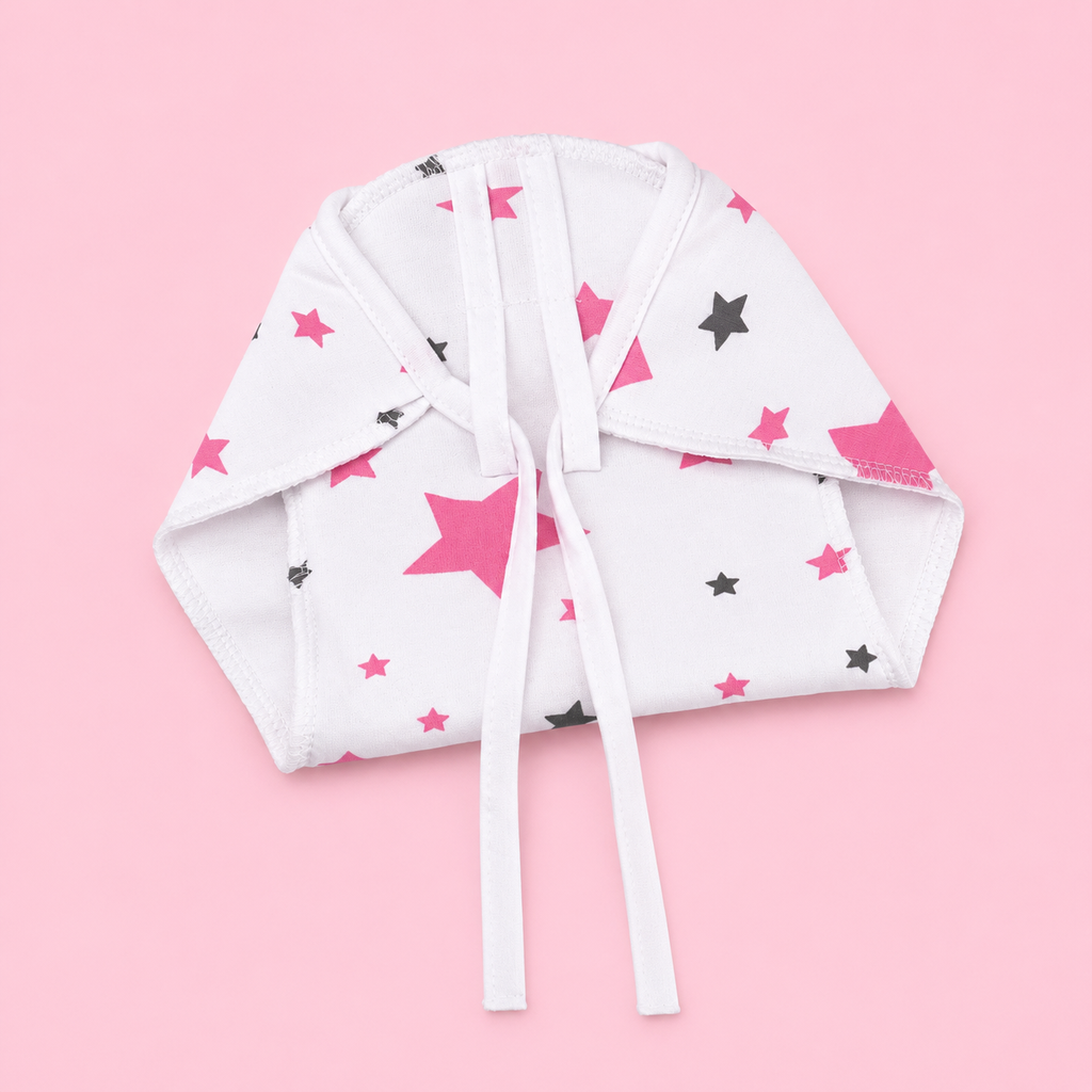 Muslin Nappies | Tie - up | Pink star