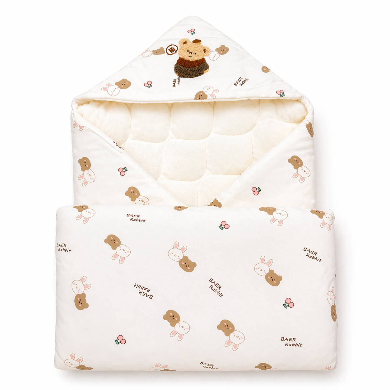Premium Quilted Baby Wrapper with Hood – Ultra Soft & Warm