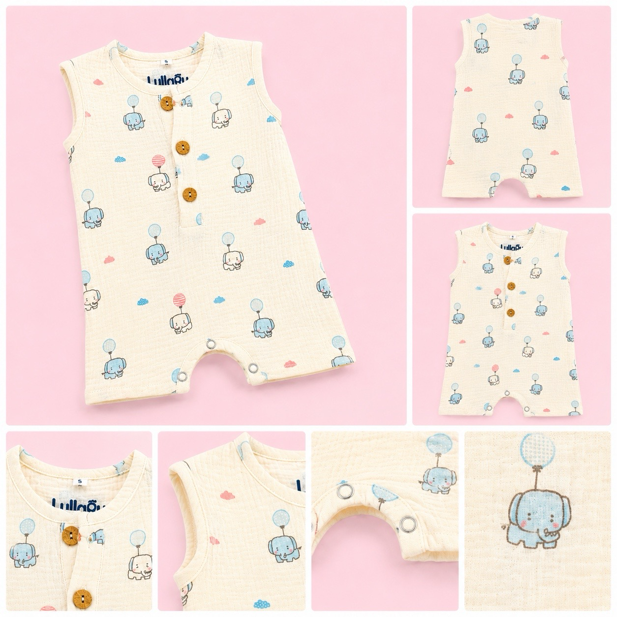Muslin Cotton Baby Half Romper | Sleeveless