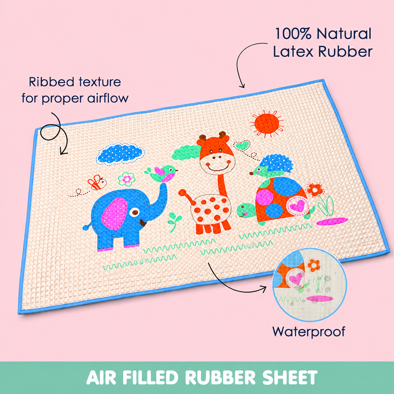 Air filled rubber sheet