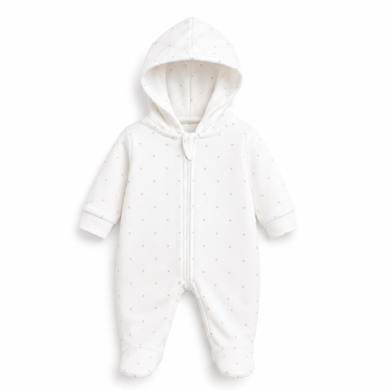 Baby Hooded Zip Sleepsuit – (0-3 Months)