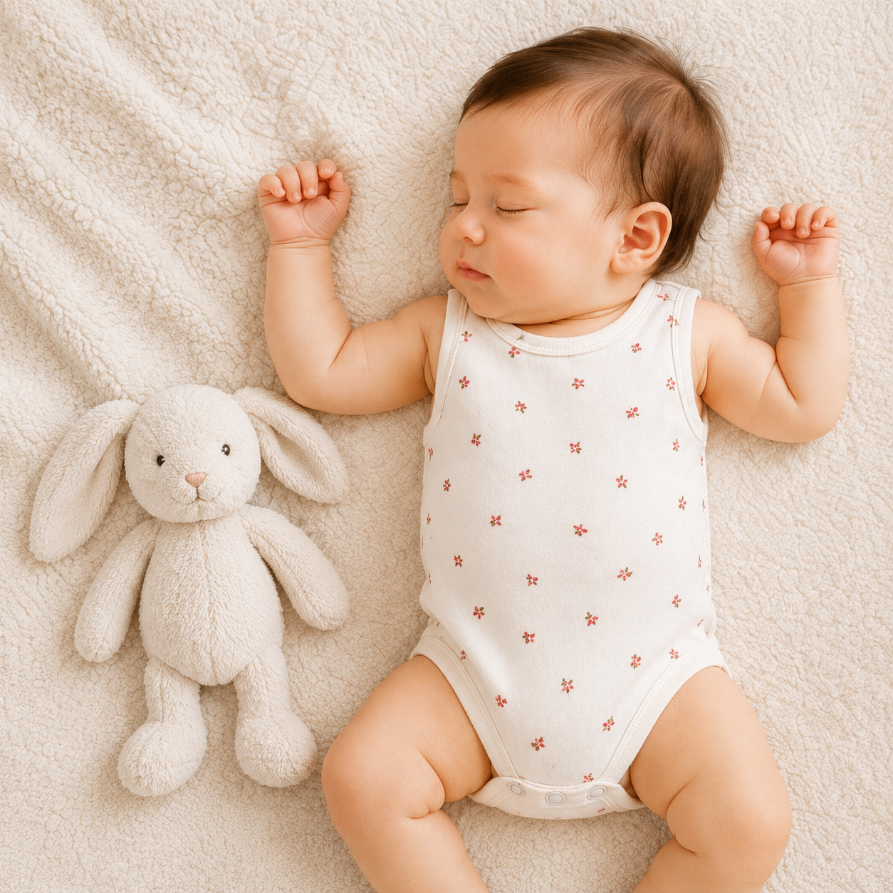 Baby Sleeveless Floral Onesie  –( 0-3 Months)