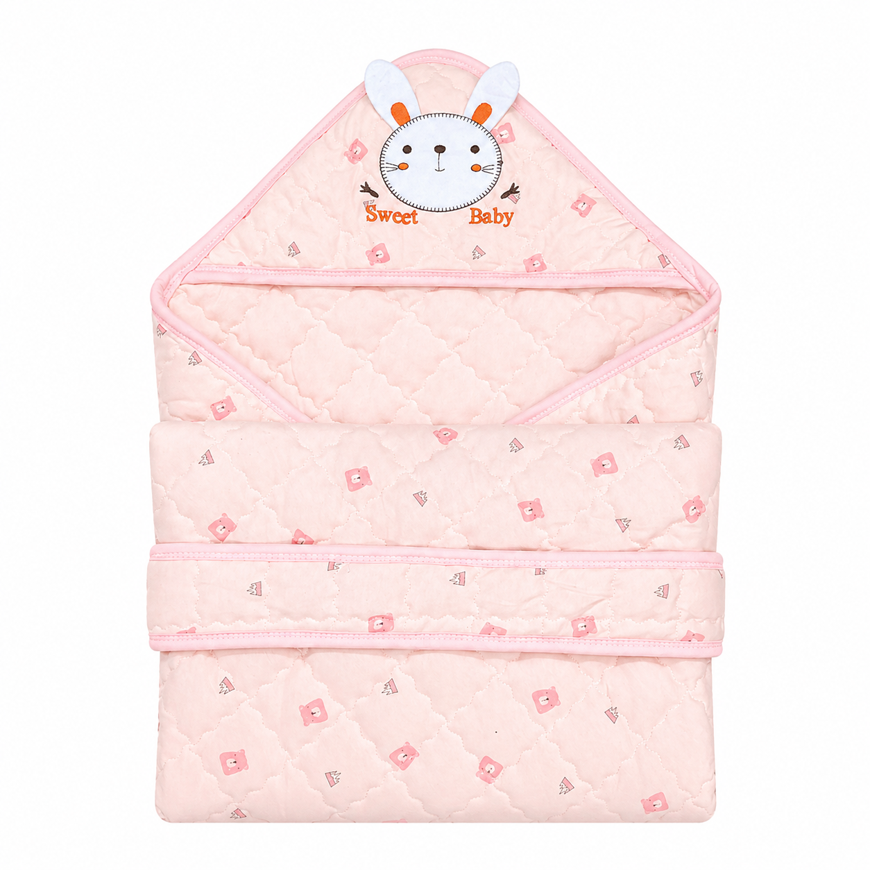 Hooded Baby Wrapper – Soft Quilted Newborn Receiving