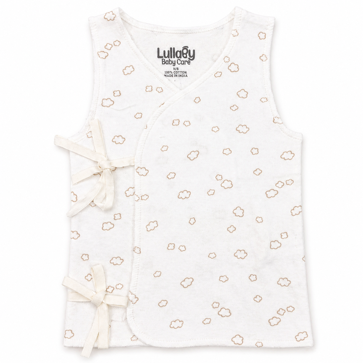 Newborn Baby Jabala Set (0 Month) – Soft Cotton Tie-Up Vest (Pack of 5)