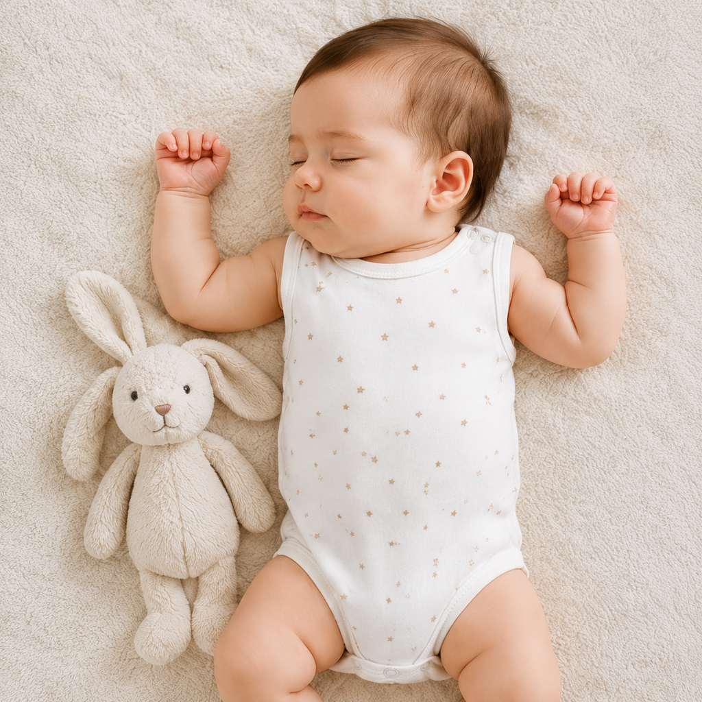 Baby Sleeveless Floral Onesie  –( 0-3 Months)