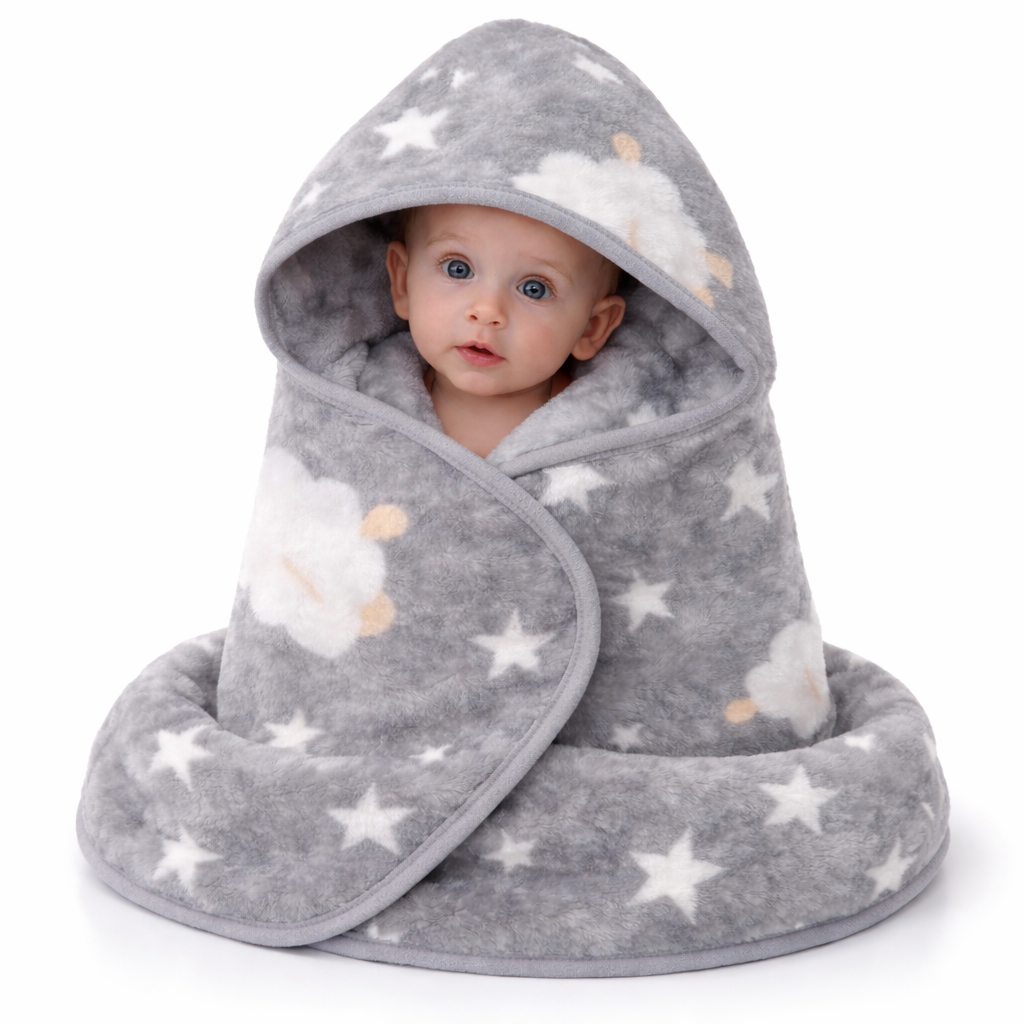 Ultra Soft Baby Hooded Blanket Wrapper