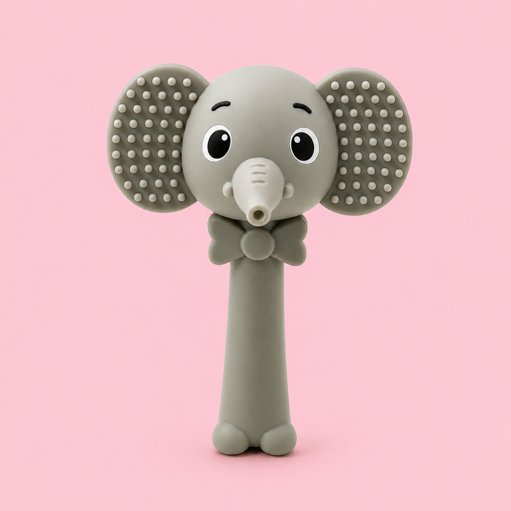 Elephant Silicone Baby Teether Toy – BPA Free Grey