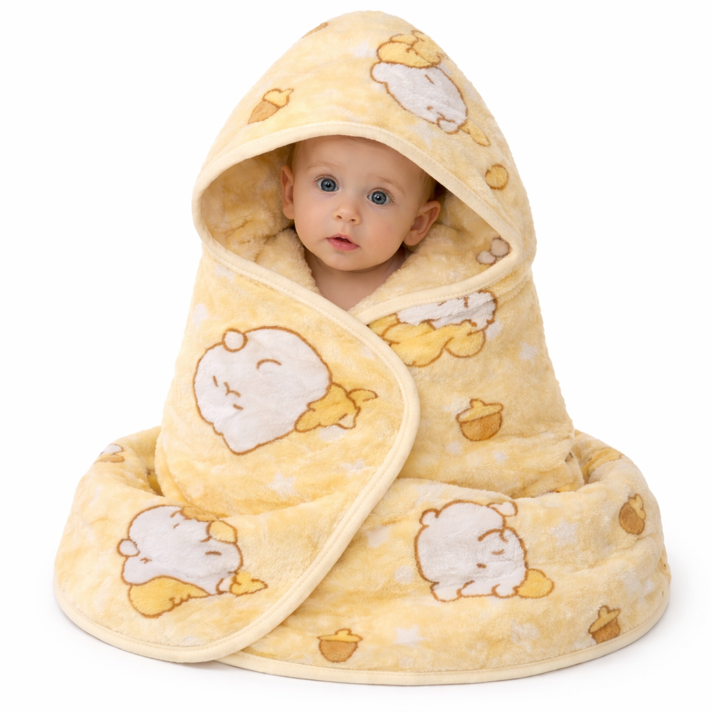 Ultra Soft Baby Hooded Blanket Wrapper