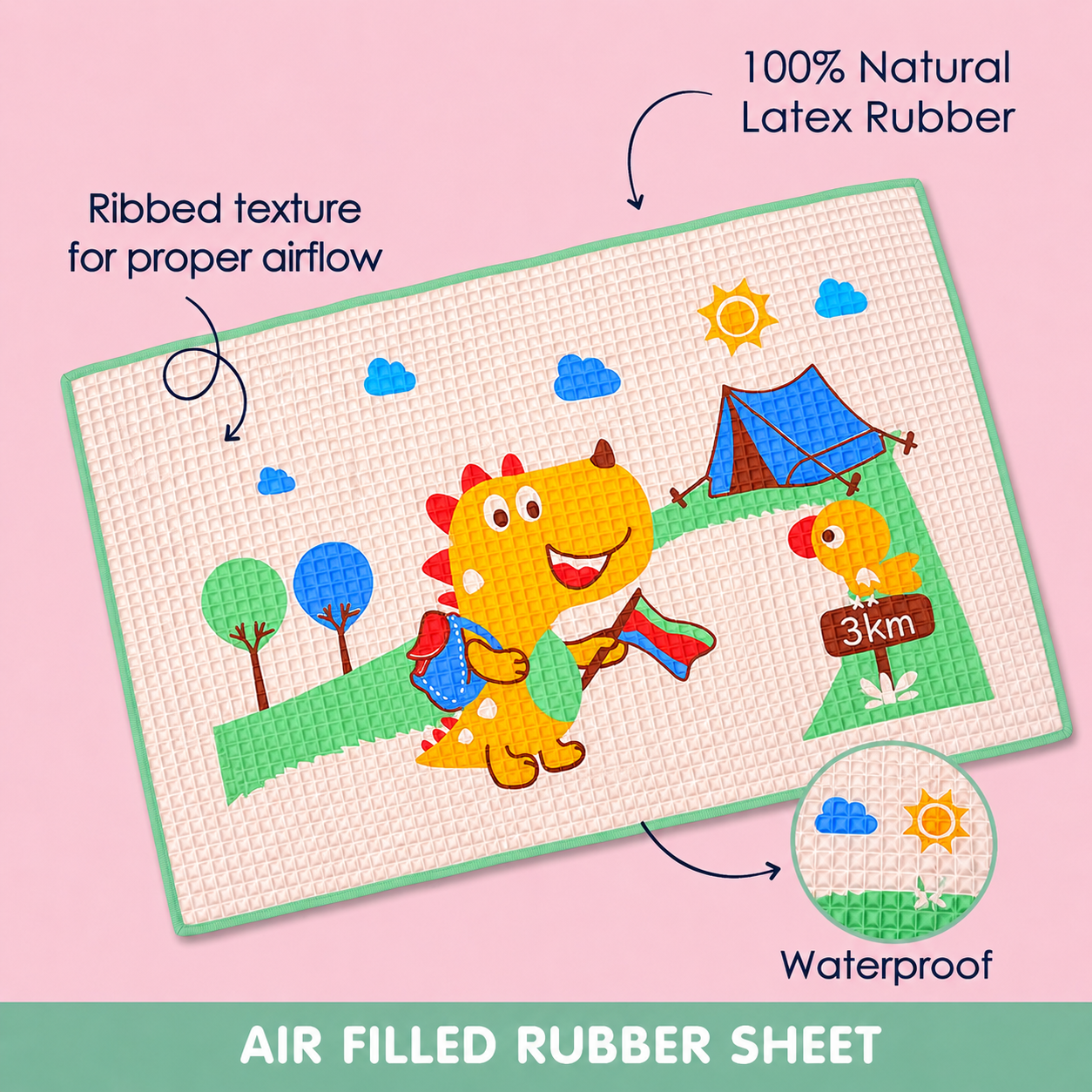 Air filled rubber sheet