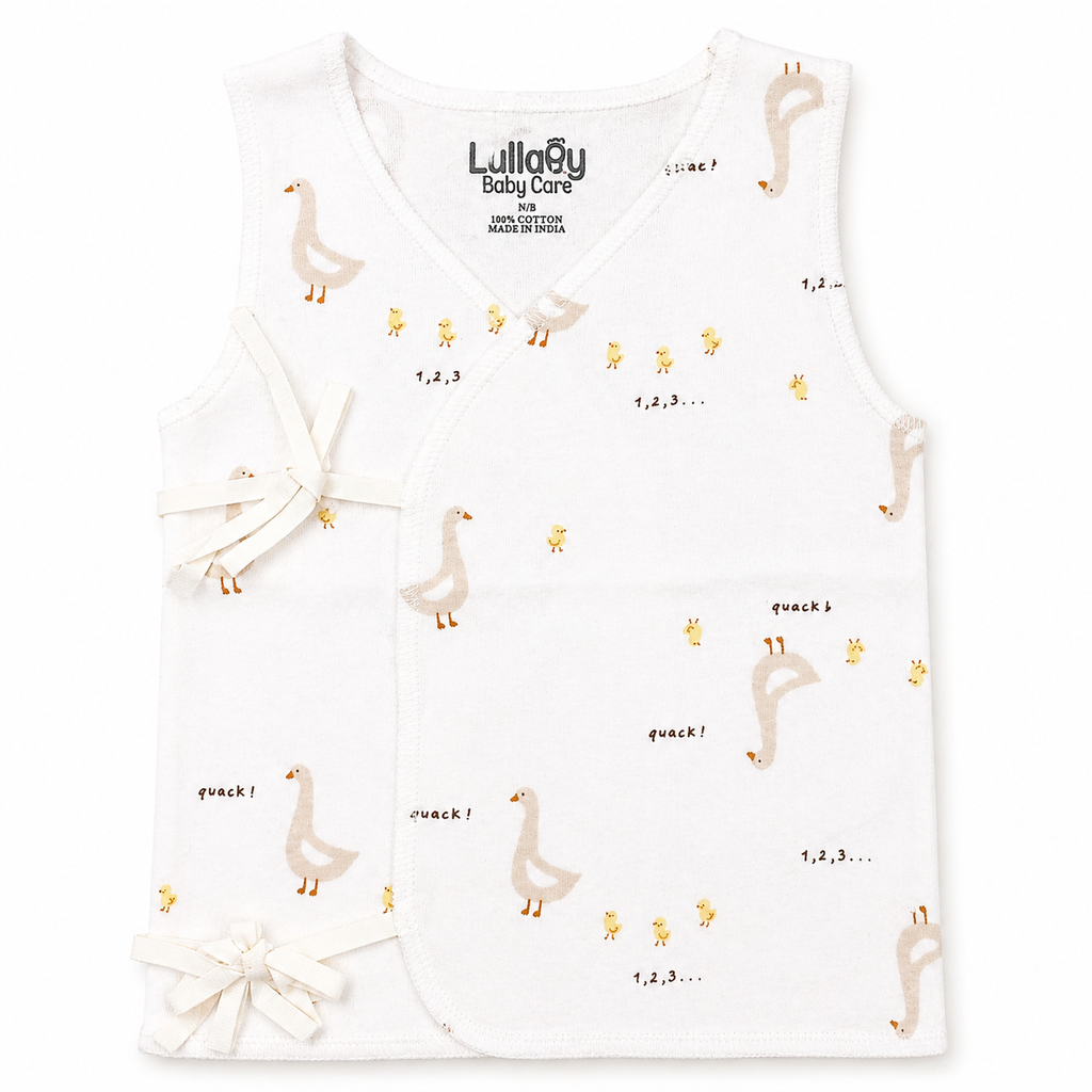 Newborn Baby Jabala Set (0 Month) – Soft Cotton Tie-Up Vest (Pack of 5)