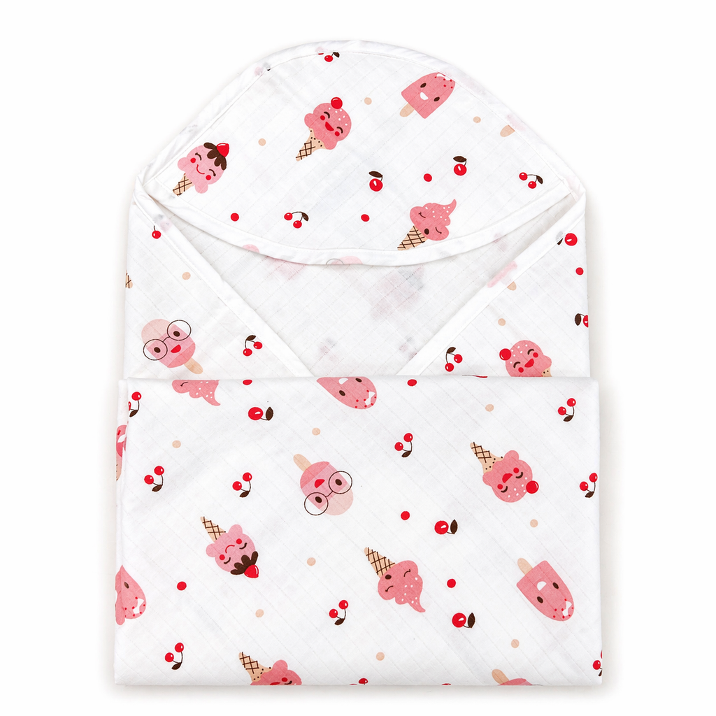 Muslin Hooded Baby Wrapper – Ultra Soft Swaddle Towel
