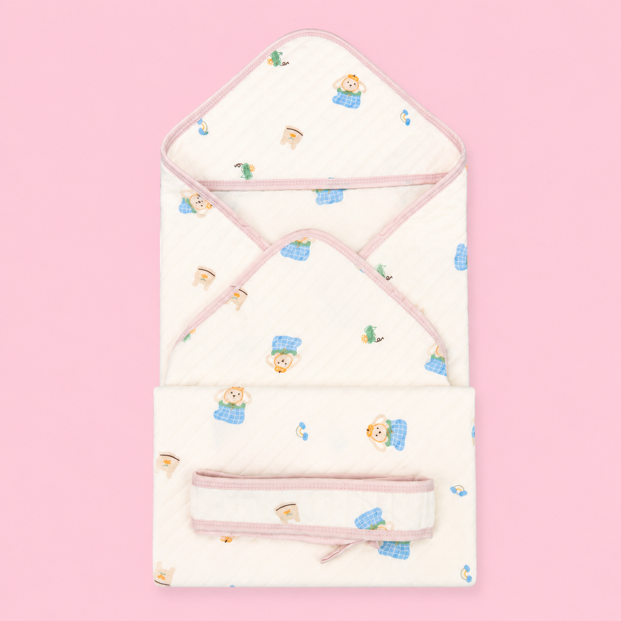 Hooded Baby Wrapper (Receiving Blanket)