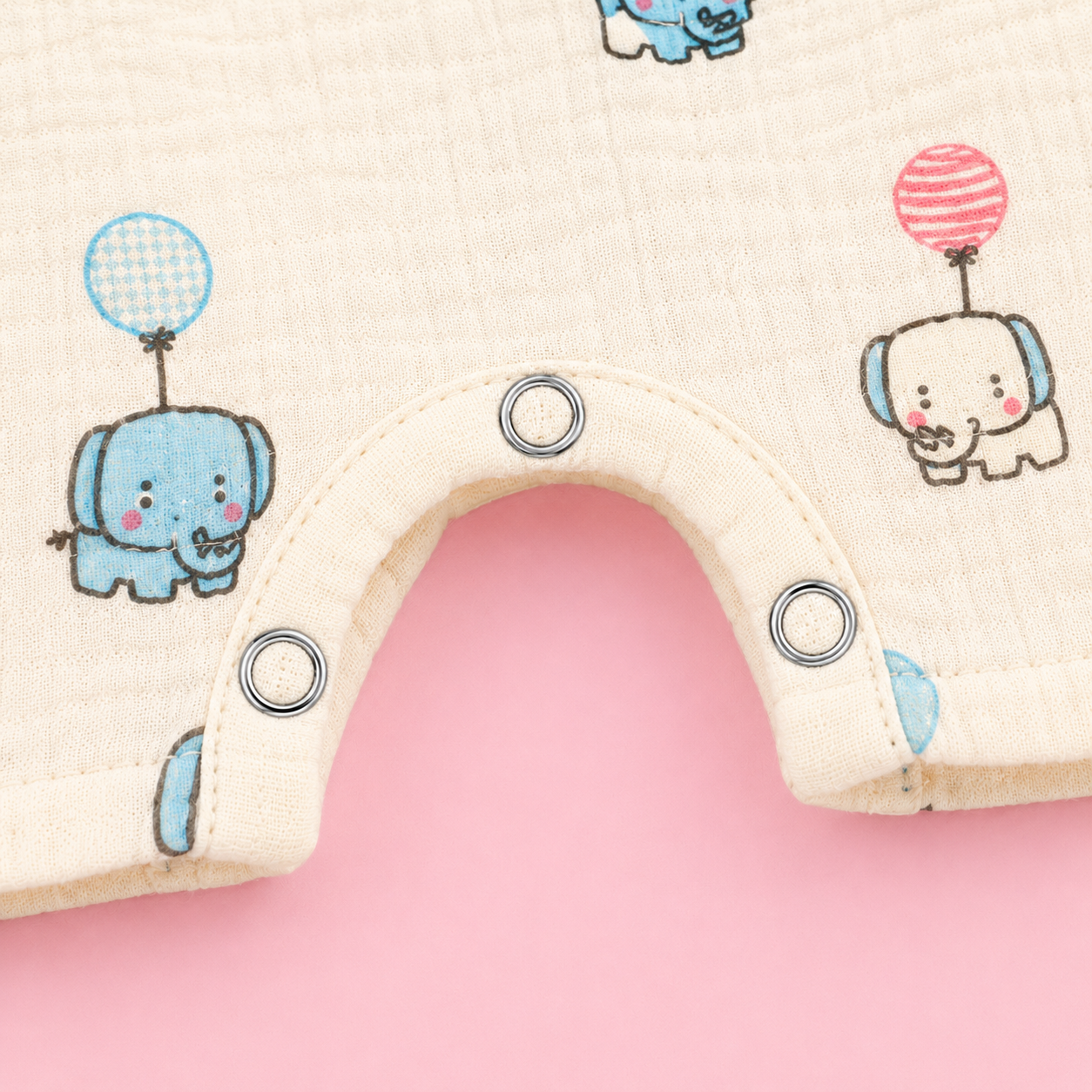 Muslin Cotton Baby Romper | Sleeveless | Elephant Print