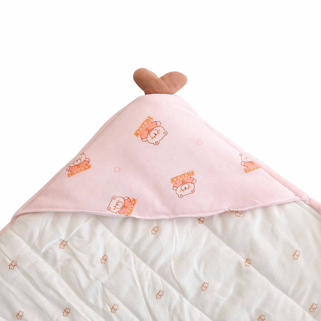 Premium Hooded Baby Swaddle Blanket – Soft Cotton Wrap for Newborns & Infants