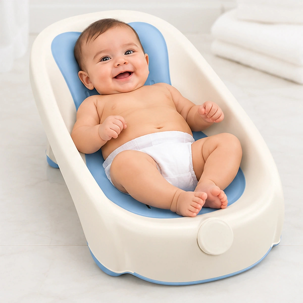 Baby Bathtub with Bath Support|Blue|