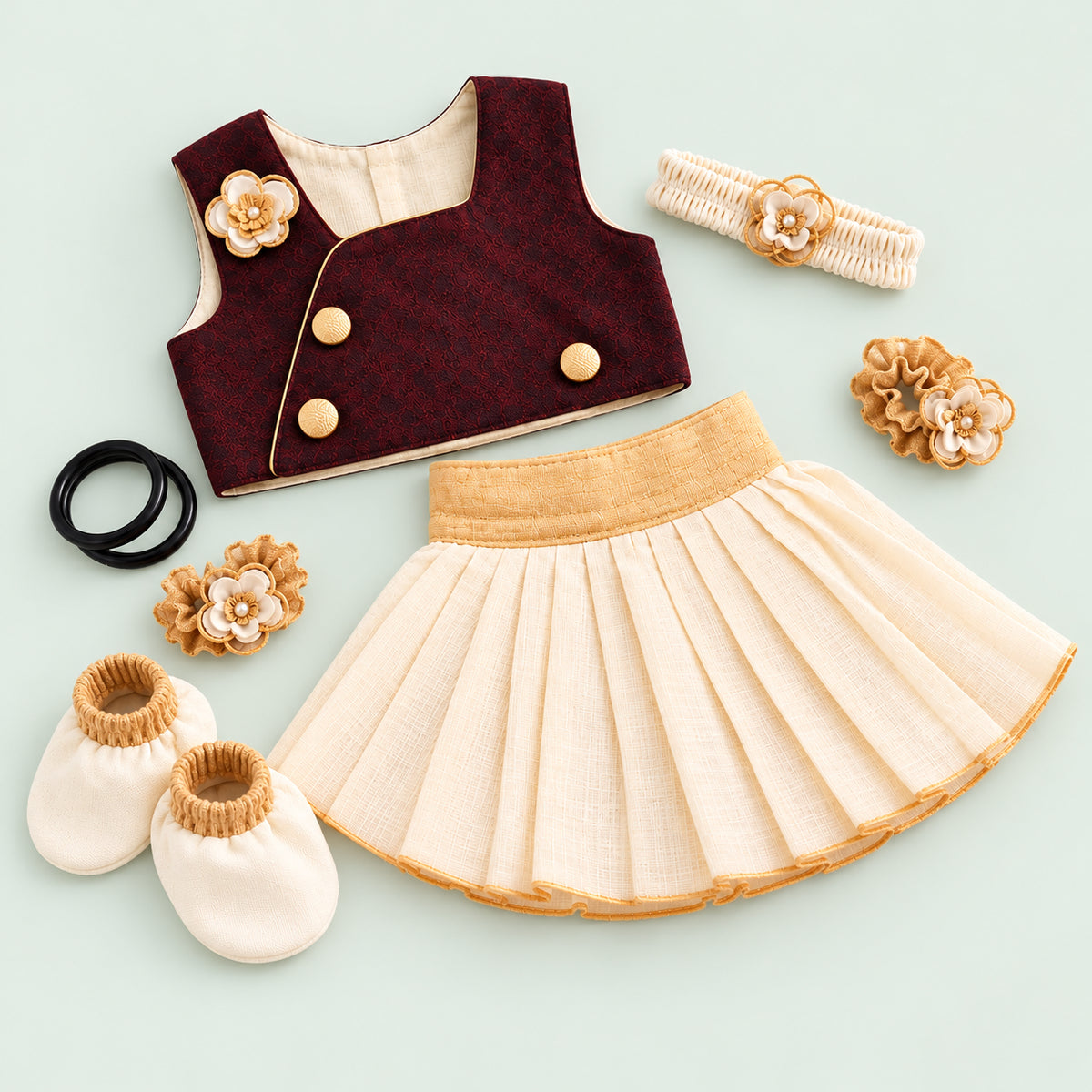 Baby Noolukettu Frock Set – Traditional Naming Ceremony Wear