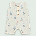 Muslin Cotton Baby Romper | Sleeveless | Elephant Print