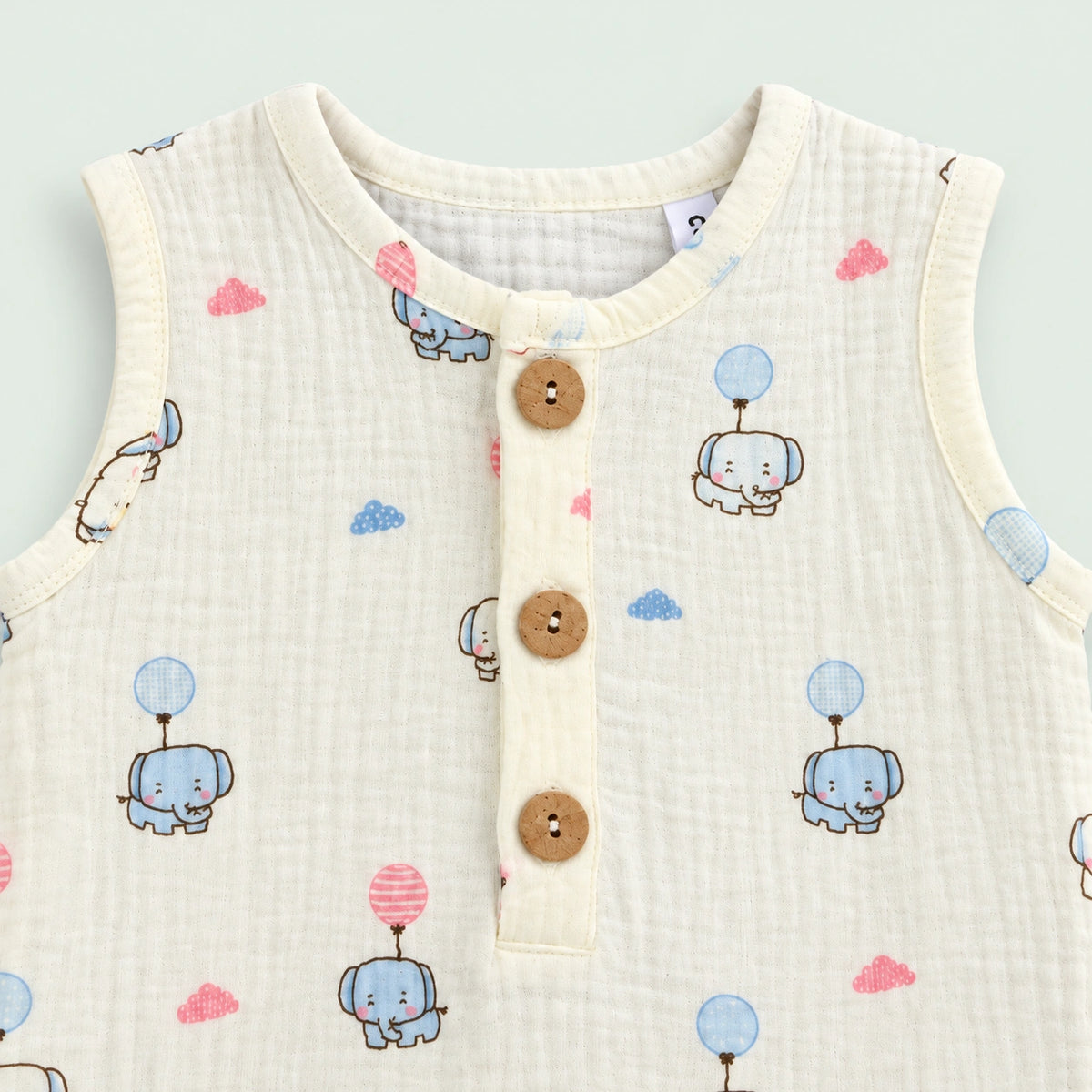 Muslin Cotton Baby Half Romper | Sleeveless