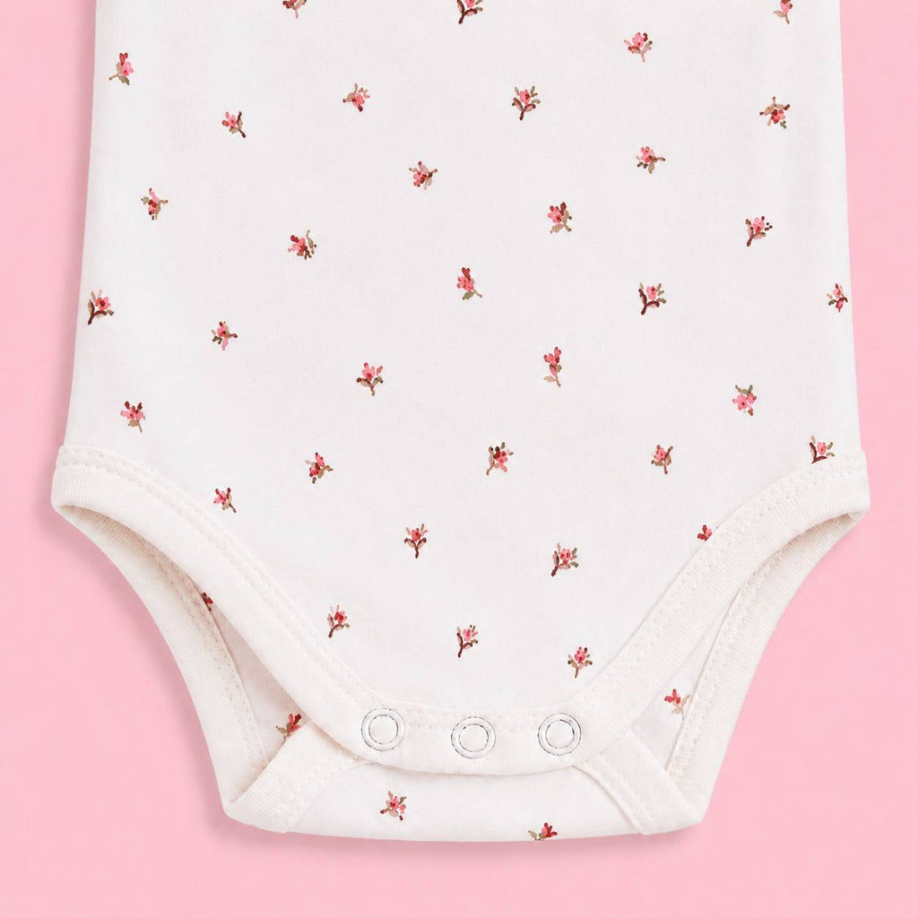 Baby Sleeveless Floral Onesie Red flower– 0-3 Months