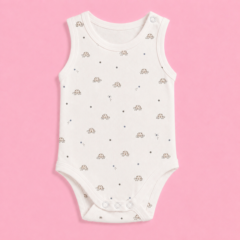 Baby Sleeveless Floral Onesie Turtle - 0-3 Months