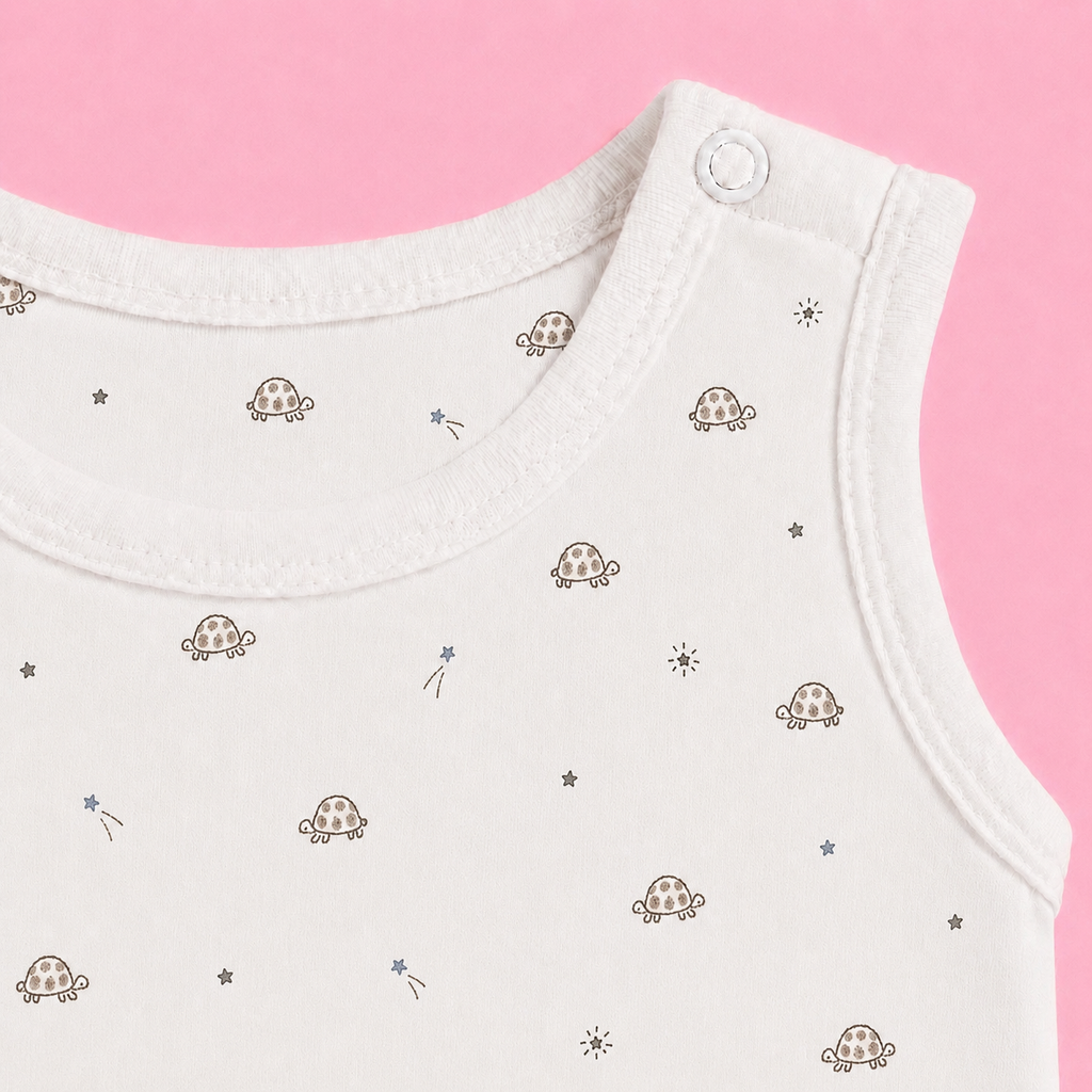 Baby Sleeveless Floral Onesie Turtle - 0-3 Months