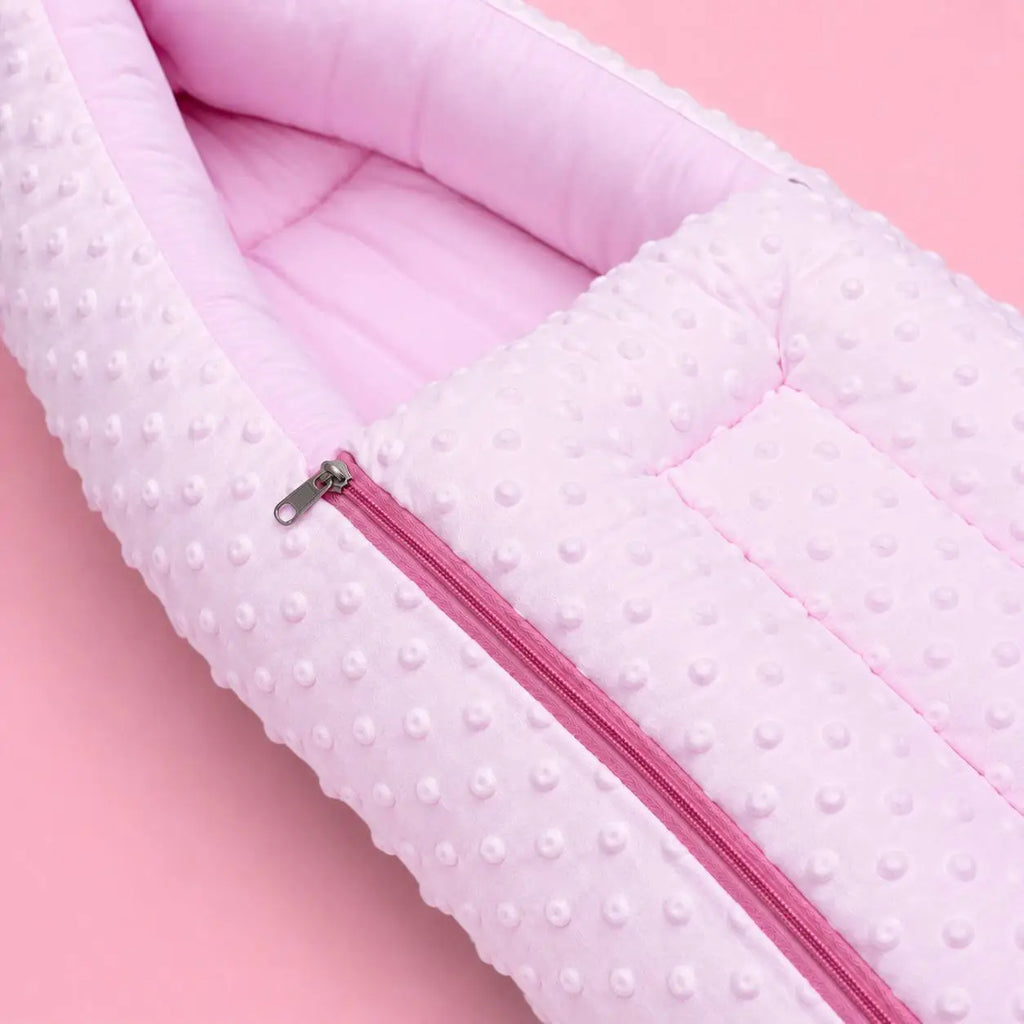 Baby Carry Nest with Dual Side Zipper – Soft & Cozy Newborn Sleeping Bag – Pink | 0–6 Months