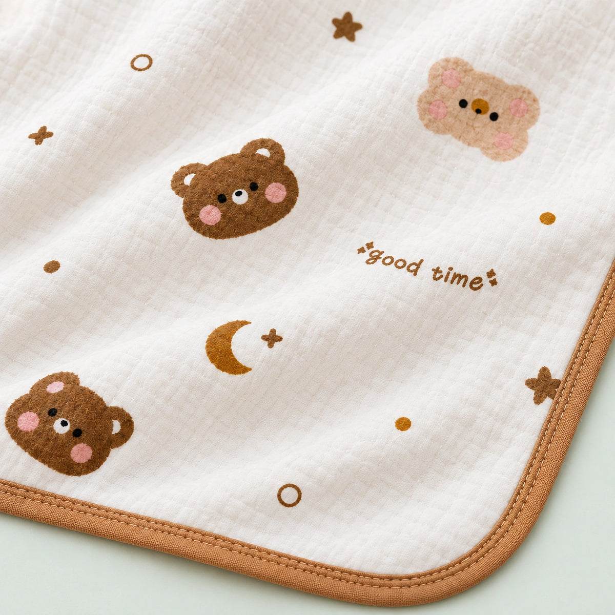 Muslin Baby Dry Sheet – Cute Bear Print | Soft & Gentle Dry Sheet for Newborns & Infants